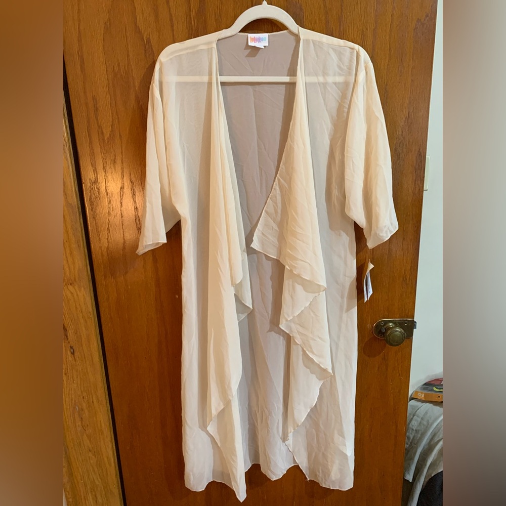 LuLaRoe Cream Open-Front Cardigan